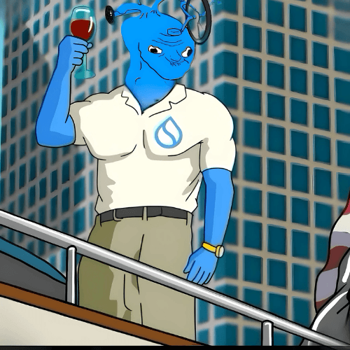 SUITARDIO character with wine glass